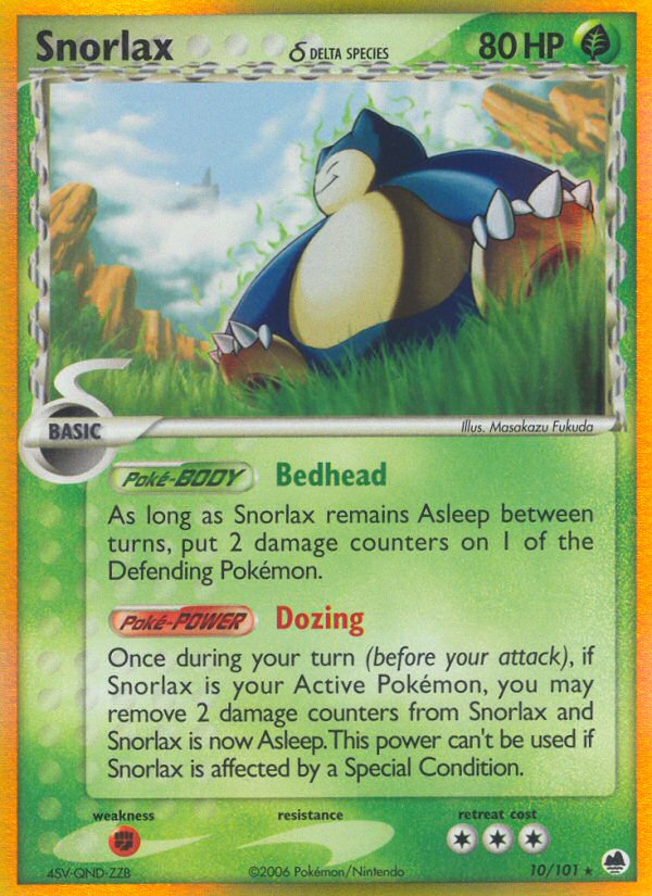 EX Dragon Frontiers Holo Snorlax #10/101